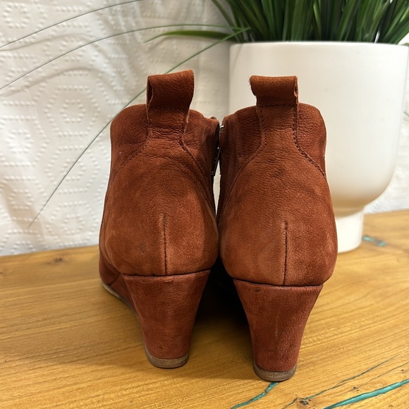 Anthropologie / humanoid cognac leather ankle boot booties wedges 38 - Picture 6 of 10